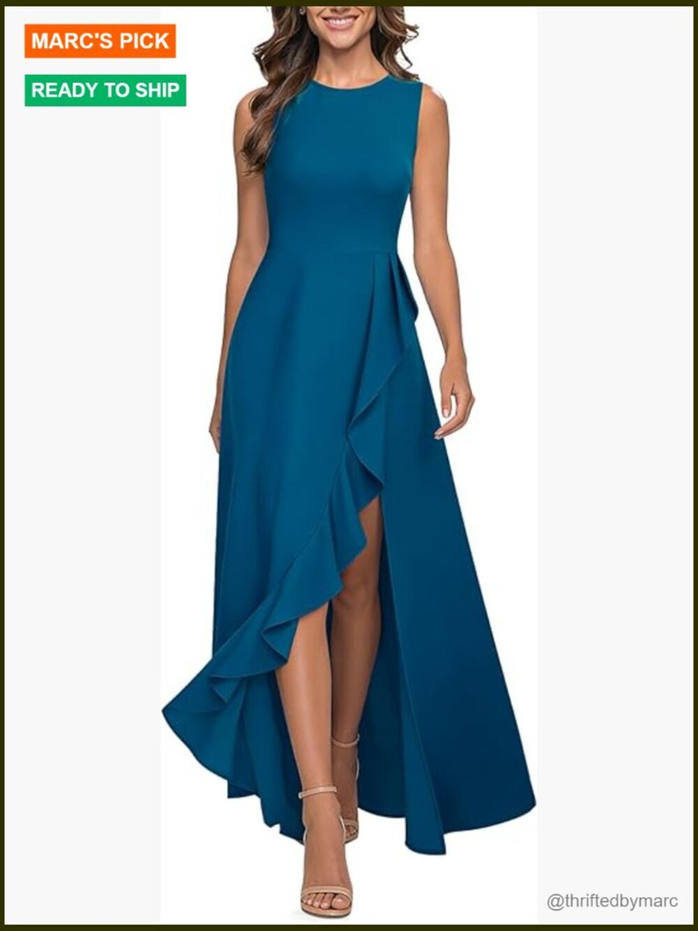 Vintage Ruffled Mermaid Hem Formal Long Dress